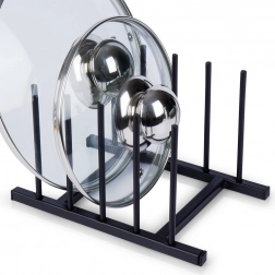 Metalstativ til låg og tallerkener, sort 19,5 × 12,5 × 12 cm