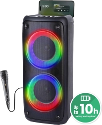 bærbar bluetooth-højttaler MEDIA-TECH FUNBOX BT med karaoke og RGB-belysning