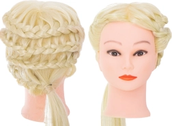 Frisørtræningshoved med blonde hår
