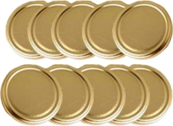 Guld metal-låg til henkogningsglas 82 mm (10 stk.)