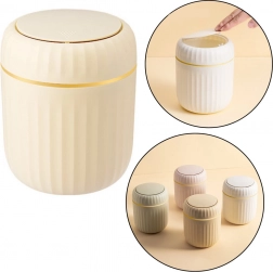Mini skraldespand med åbent låg beige