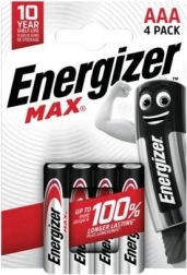 Alkaliske batterier AAA 4 stk. Energizer Max