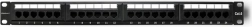 Patchpanel til rack, 24-ports CAT6 UTP, sort