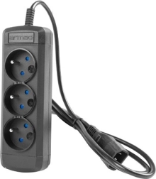 Forlængerledning Armac ARColor3 0,6 m UPS 3x 230V IEC sort