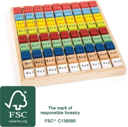 small foot træbaseret læringstavle til multiplikation