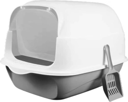 Lukket kattebakke med vipbart toplåg og skovl