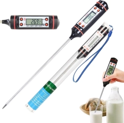 Digitalt køkkentermometer med LCD-display og rustfri stålføler