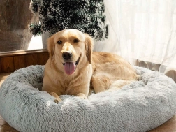 Plys-seng til katte og små hunde 50 cm – Grå