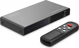 4K HDMI 3x1 switch med fjernbetjening, 60 Hz, sort