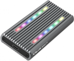 Eksternt kabinet til M.2 SSD med USB-C, RGB LED og kapacitet op til 4TB