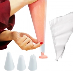 Konditorsprøjtepose med mundstykker 35 cm, sæt 12 stk.