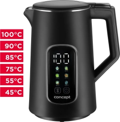 Elkedel med temperaturregulering 1,7 l