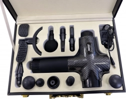 Massagepistol med 12 hoveder og berøringspanel