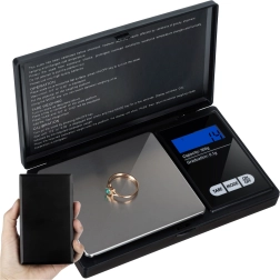Kompakt digital lommevægt RUHHY 500 g / 0,1 g med beskyttelsesklap