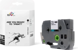 Tape til BROTHER labelprintere, sort print på hvid baggrund 18 mm x 8 m