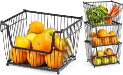 Metalkurv til frugt og grønt, sort