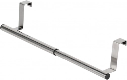 Justerbar dørhængt håndklædeholder i rustfrit stål 25–40 cm, sølv