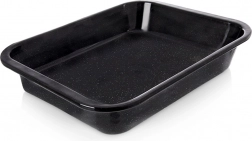 Emaljeret dyb rektangulær bradepande 41 × 32 × 6 cm