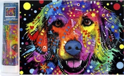 Diamantmaling Abstrakt hund 30 × 40 cm