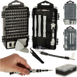 Sæt med præcisionsskruetrækkere og bits, 115 stk.