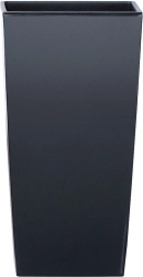 Urbi Square Matt blomsterkrukke med indsats 19,5 × 19,5 × 37,5 cm, antracit
