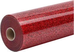 HTVRONT glimmerfolie til varmeoverførsel 30,5 × 90 cm – Rød