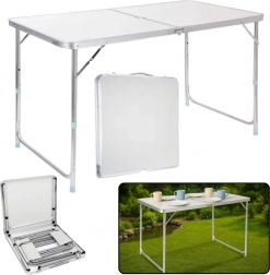 Sammenfoldeligt campingbord i aluminium 120x60 cm