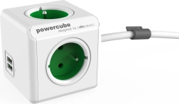 PowerCube Extended USB forlængerlist 1,5 m grøn