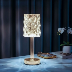 Gennemsigtig genopladelig bordlampe med touchbetjening