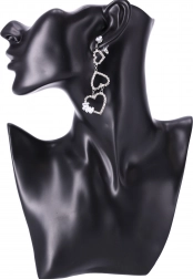 Lange hjerte-øreringe – sølv