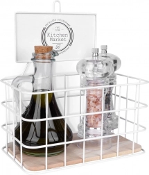 Hvid metal køkkenhylde 21 × 12,5 × 24 cm