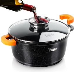 Granitgryde med glaslåg TERRUNA AROMA 24 cm, 4 l