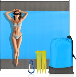 Stor vandtæt strand- og picnictæppe 210 × 200 cm med etui