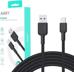 AUKEY USB-A til USB-C kabel 1 m, flettet, 60 W Power Delivery