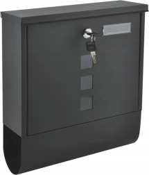 Antracit stålpostkasse med lås