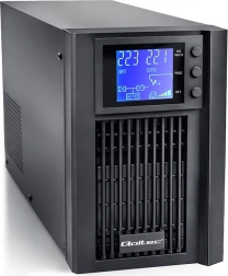 UPS nødstrømsforsyning Qoltec 1 kVA 800 W med ren sinus, AVR og LCD