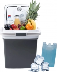 Bærbar bilkøleboks med opvarmning, 29 L, grafit