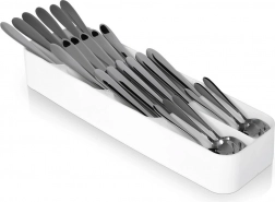 Hvid indsats-organizer til bestik til skuffe 39 × 11,5 cm