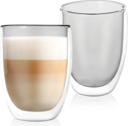 Termoglas med dobbeltvæg til latte DOUBLE 370 ml, 2 stk.