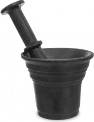 Støbejerns morter til krydderier, sort