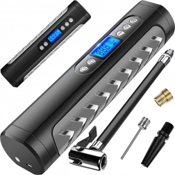 Genopladelig kompressor til dæk og biler med LCD-skærm