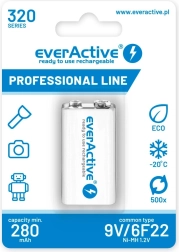 everActive 9V 320 mAh Ni-MH akkumulator klar til brug