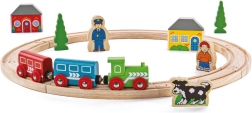 Bigjigs Rail mit første togbanesæt i træ, 19 dele