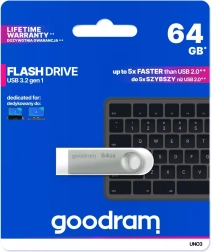 USB-flashdrev UNO3 64GB USB 3.2 Gen1 sølv