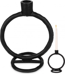 Sort aluminiumslysestage 19 cm