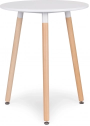 modernhome skandinavisk rundt bord 60 cm, hvid bordplade og bøgeben