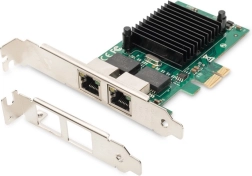 PCI Express-netværkskort 2x RJ45 Gigabit 10/100/1000 Mbps med lav profil