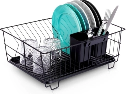 Sort opvaskestativ 40 × 33 × 17 cm