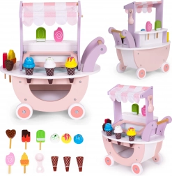 trævogn med isbod til børn 12 dele ECOTOYS