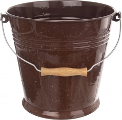 Emaljeret spand i rustfrit look til fødevarer brun 10 l